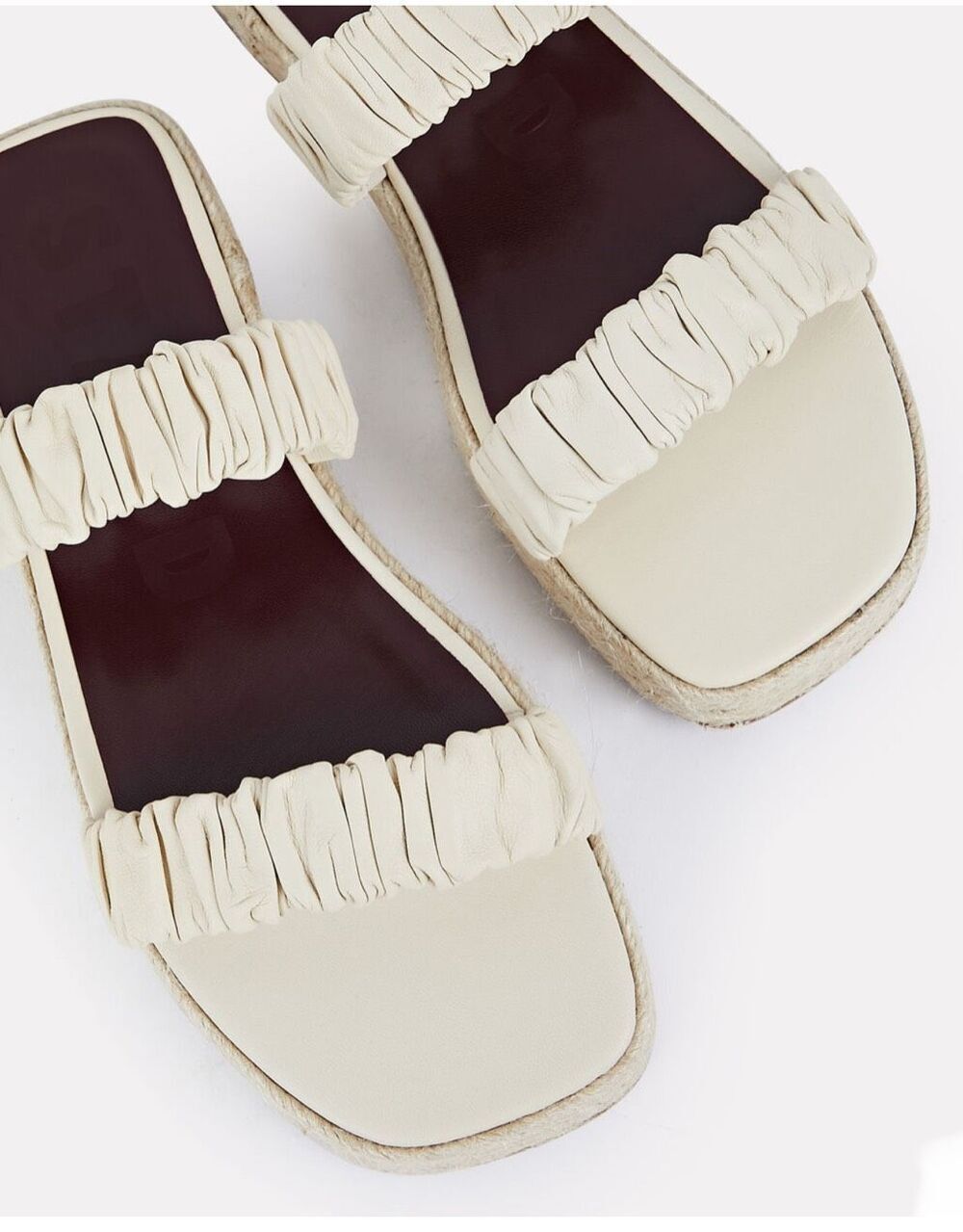 Staud maya ruched slip on espadrille sandals l flats - shoes sz 10/11 41
